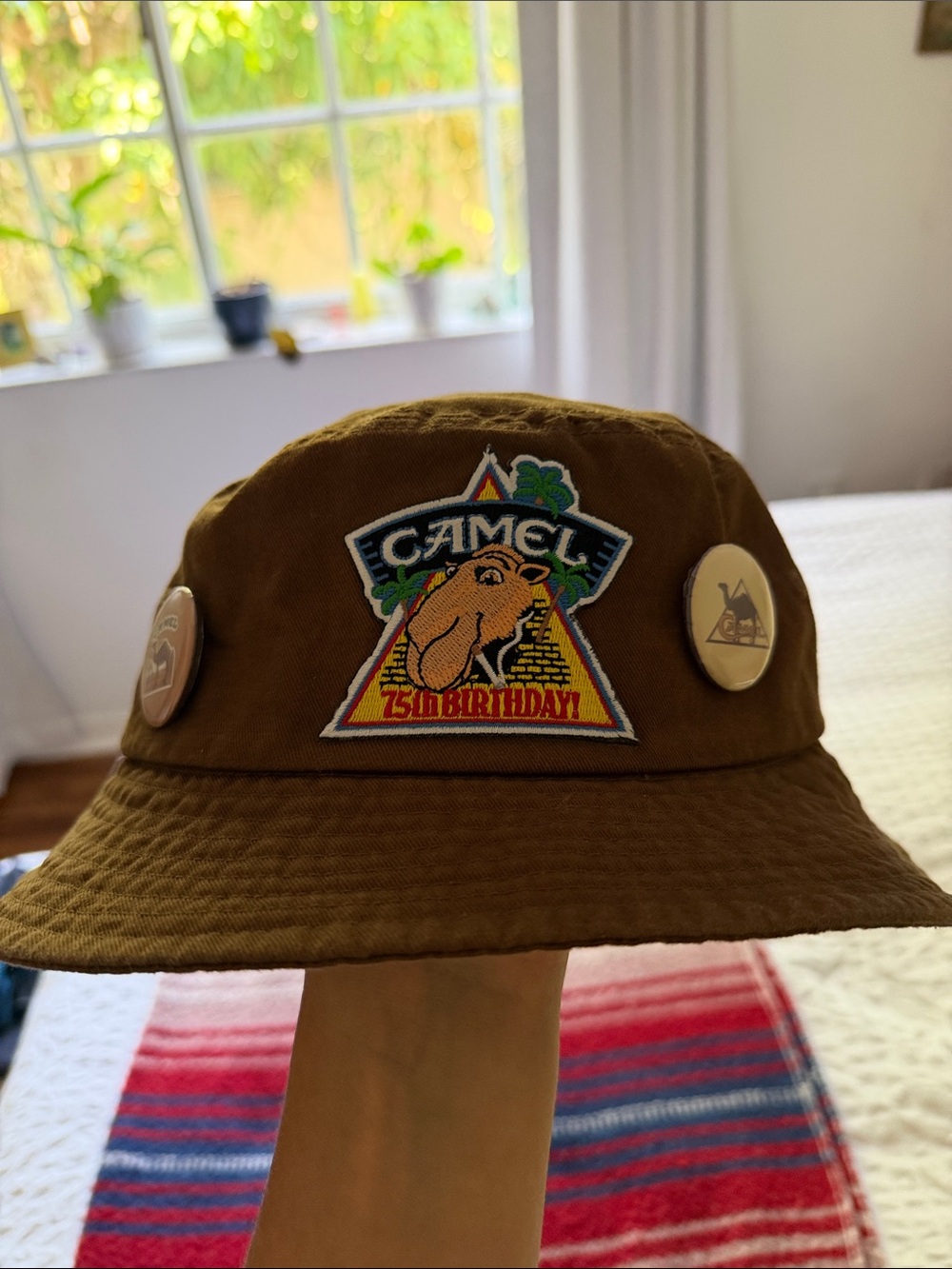 Camel 75th Birthday Brown Bucket Hat